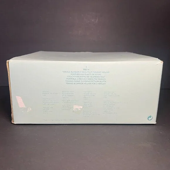 PartyLite P8014 Terrace Blossom Floral 3-Wick Multi Tealight Candle Holder 8.25" - Picture 9 of 10